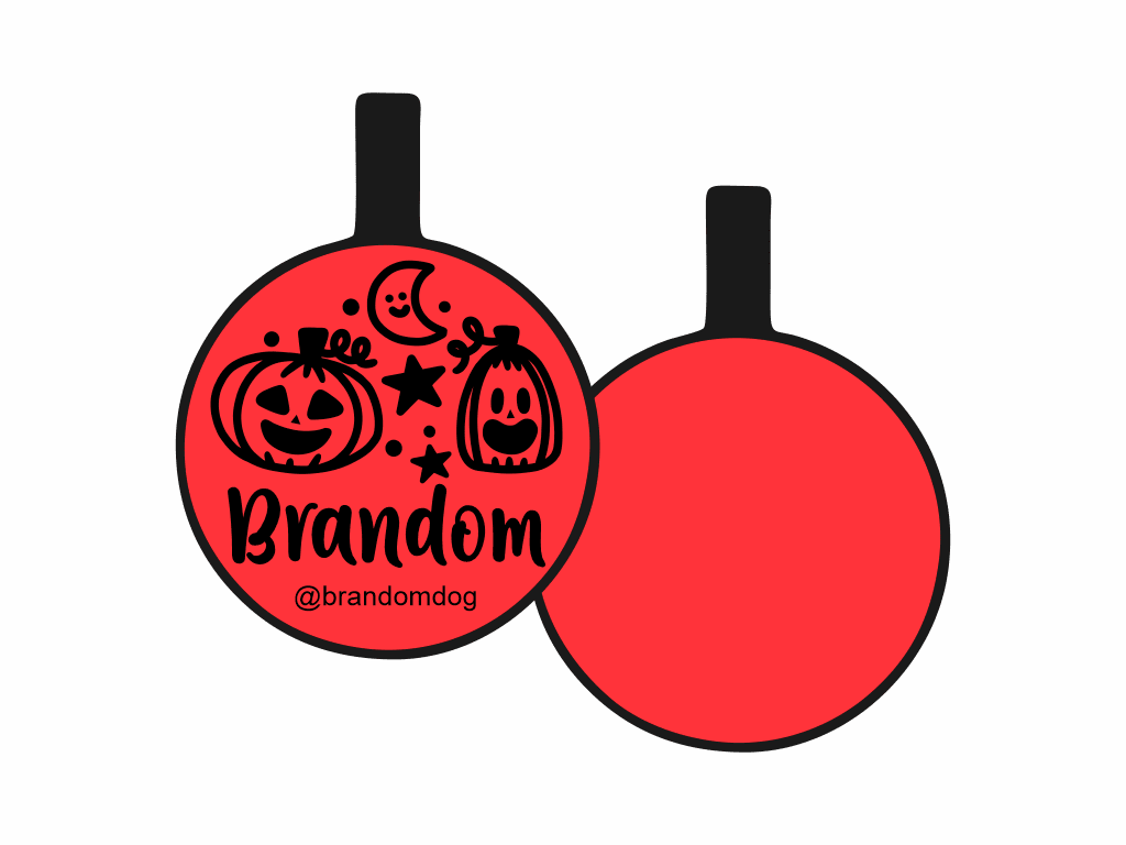 PLACA DE IDENTIFICACIÓN HALLOWEEN CÍRCULO - FIESTA DE CALABAZAS11