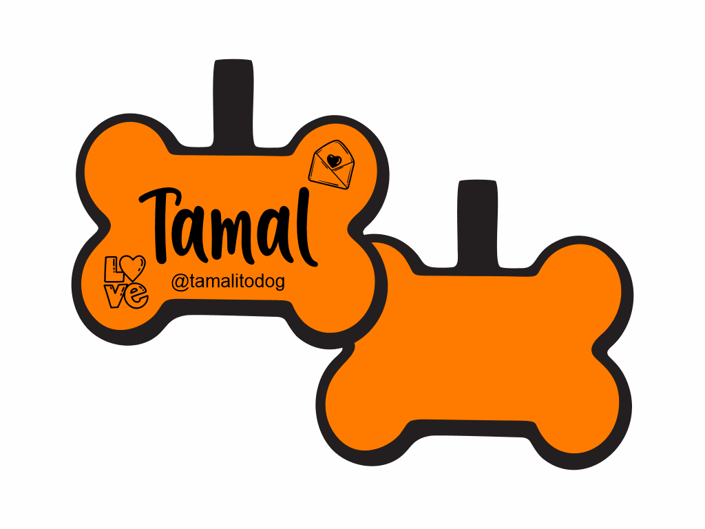 PLACA DE IDENTIFICACIÓN HUESO - LOVE LETTER9