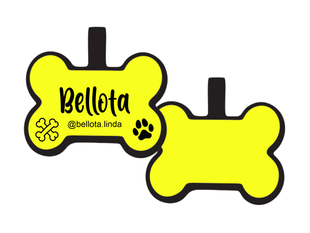 PLACA DE IDENTIFICACIÓN HUESO - DOGGIE PAW7