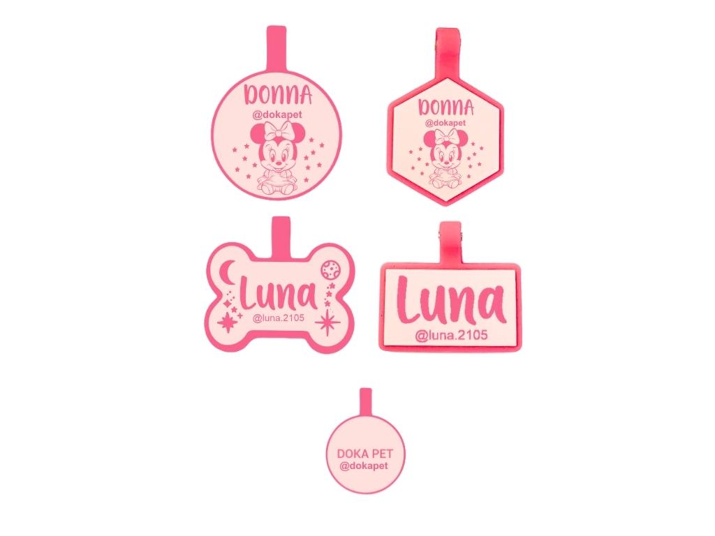 EXTREMELY DURABLE ID TAG DOUBLE PINK1