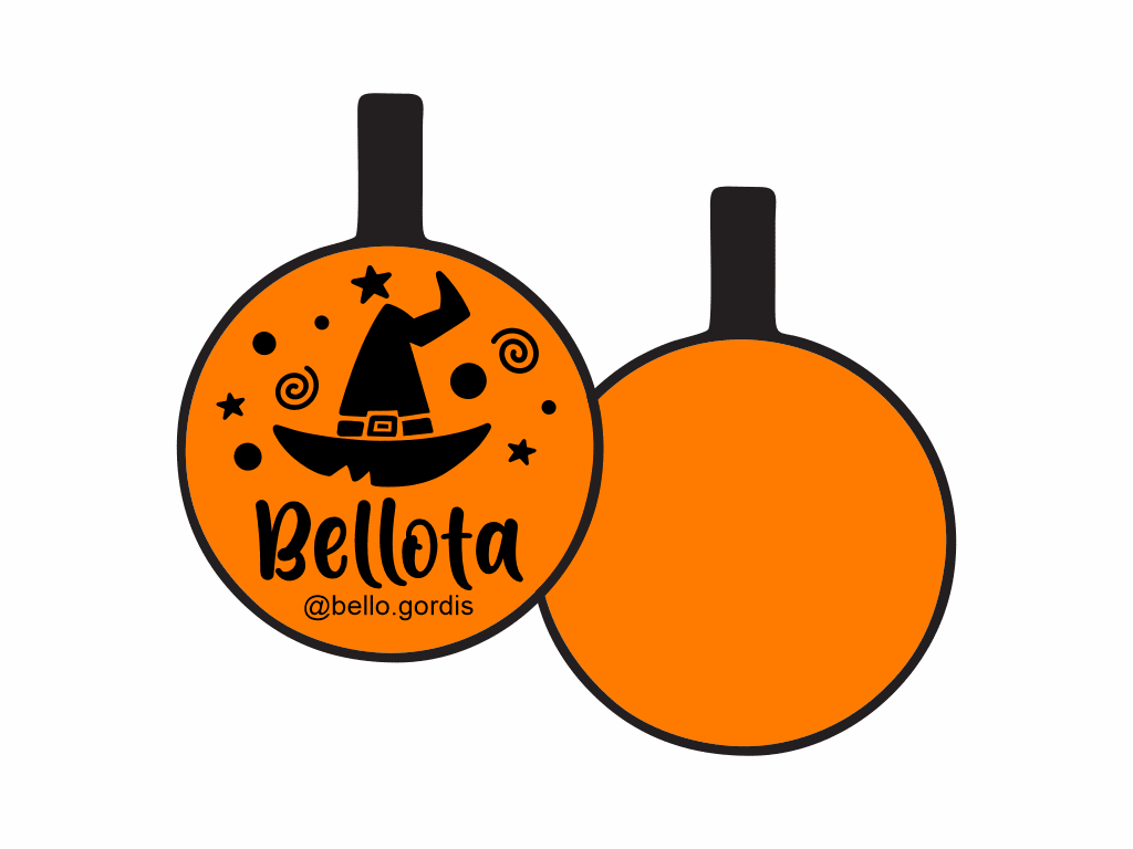 PLACA DE IDENTIFICACIÓN HALLOWEEN CÍRCULO - WITCH9