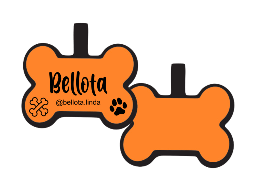 PLACA DE IDENTIFICACIÓN HUESO - DOGGIE PAW9