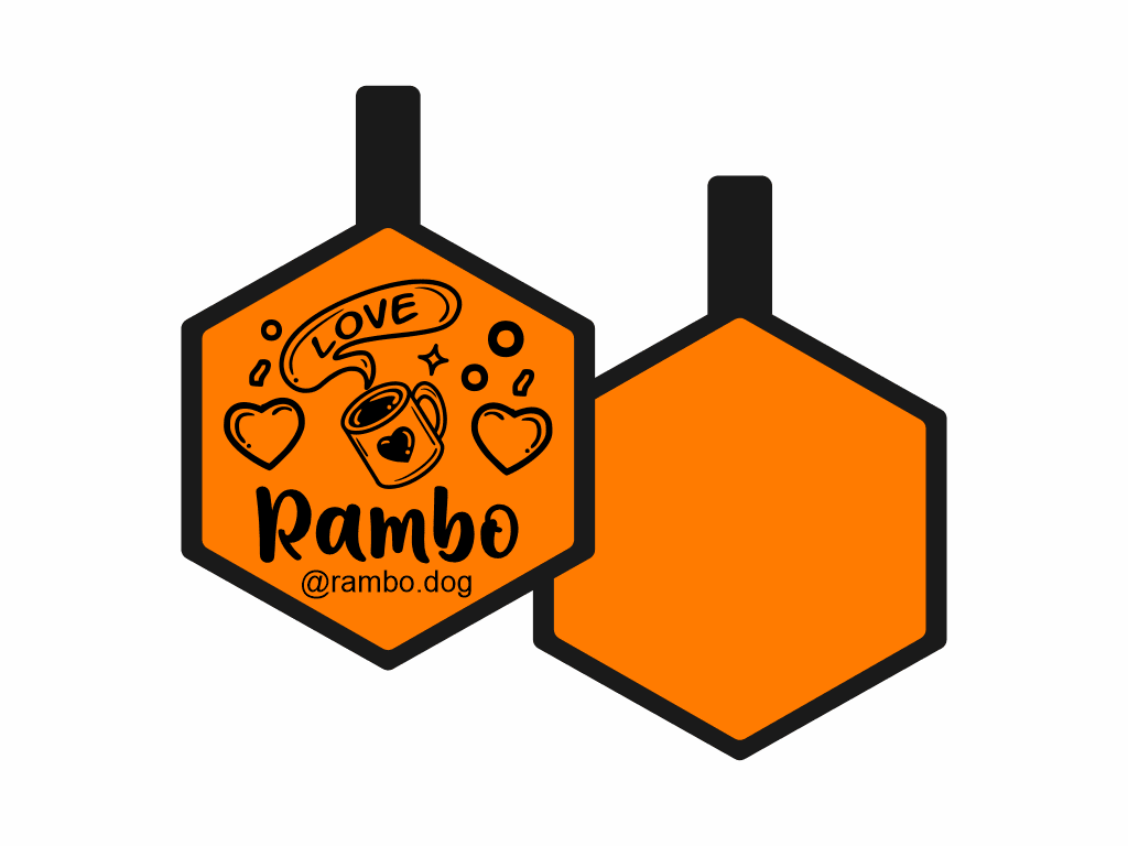 PLACA DE IDENTIFICACIÓN HEXÁGONO - COFFE LOVE9