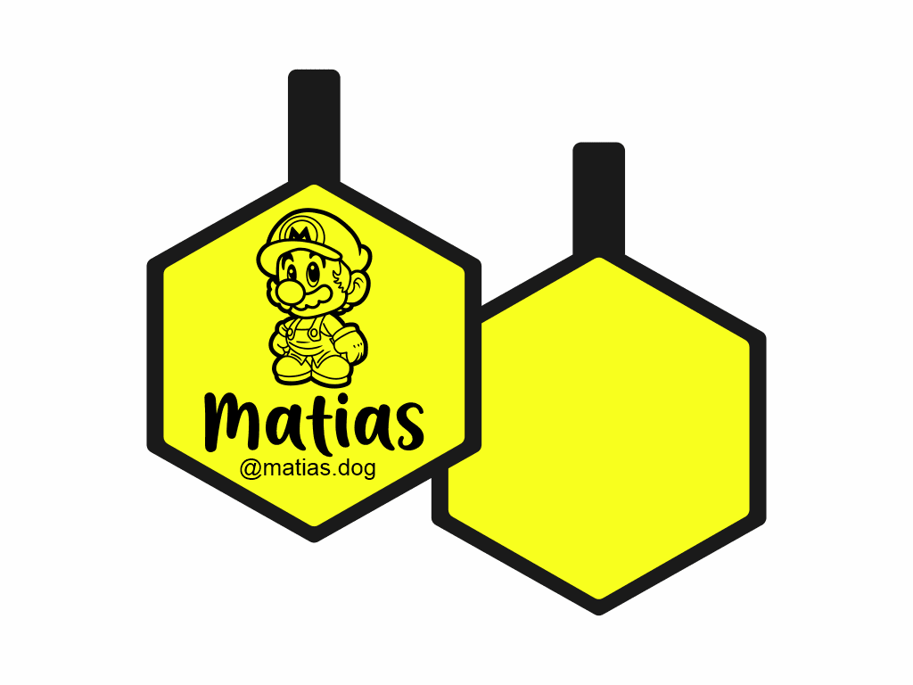 PLACA DE IDENTIFICACIÓN HEXÁGONO - MARIO7