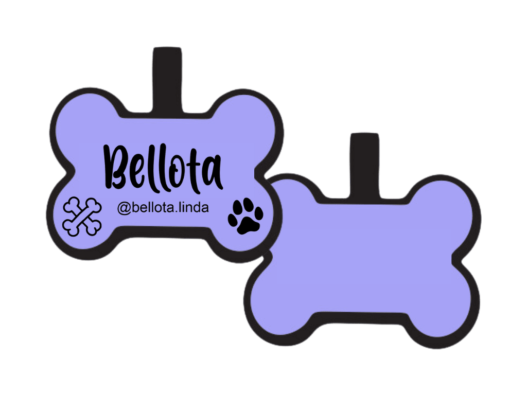 PLACA DE IDENTIFICACIÓN HUESO - DOGGIE PAW12