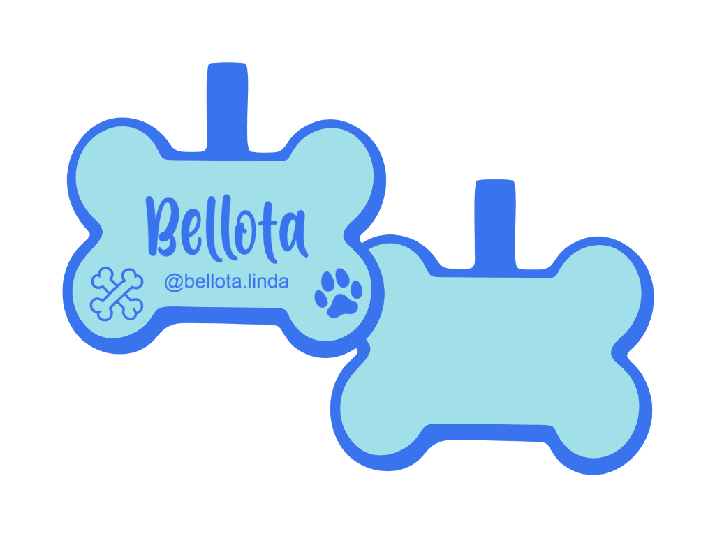 PLACA DE IDENTIFICACIÓN HUESO - DOGGIE PAW13