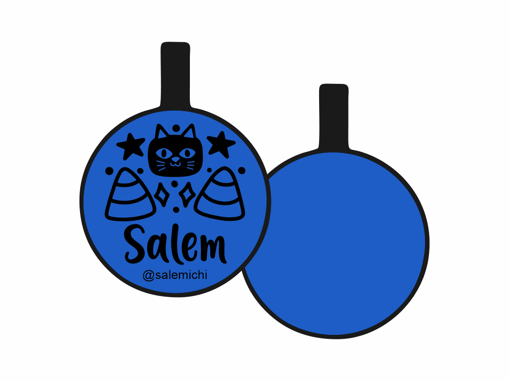 PLACA DE IDENTIFICACIÓN HALLOWEEN CÍRCULO - GATO NEGRO10