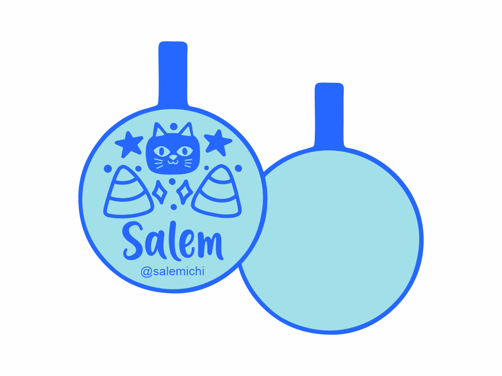 PLACA DE IDENTIFICACIÓN HALLOWEEN CÍRCULO - GATO NEGRO13