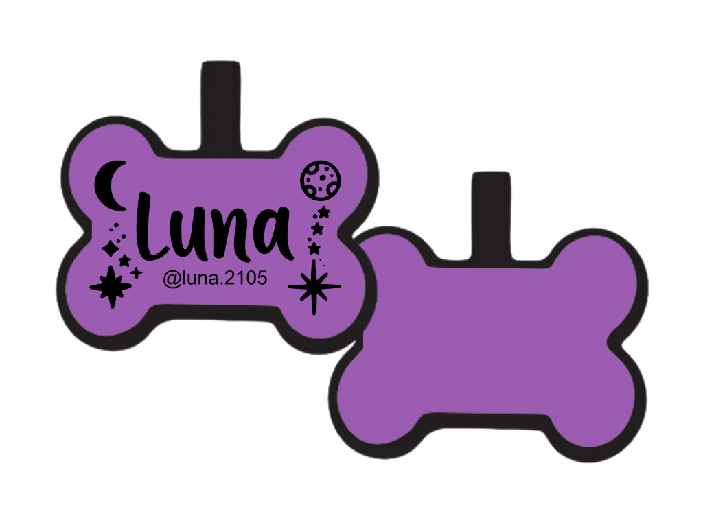 PLACA DE IDENTIFICACIÓN HUESO - LUNAS Y ESTRELLAS8