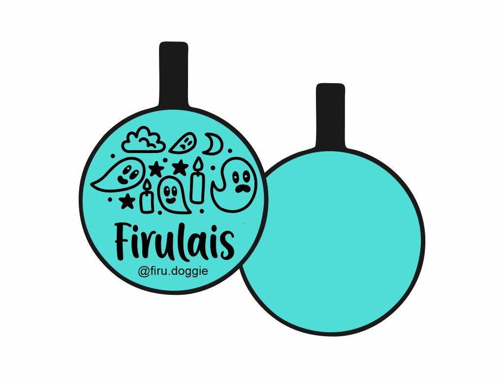 PLACA DE IDENTIFICACIÓN HALLOWEEN CÍRCULO - FANTASMITAS4