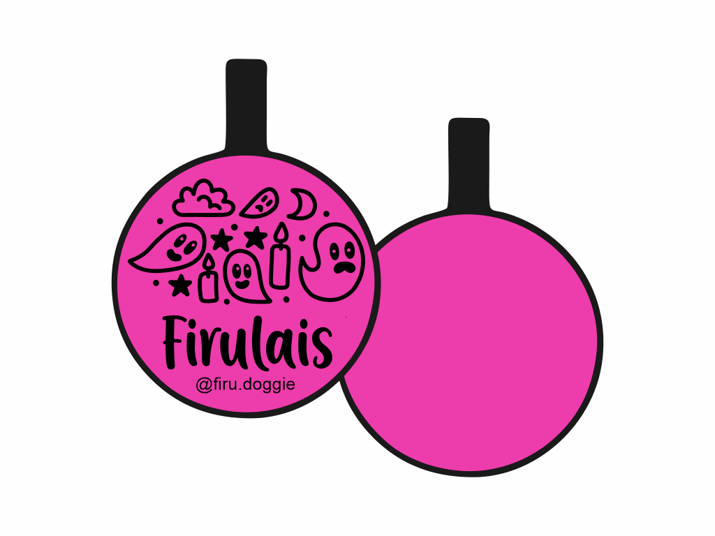 PLACA DE IDENTIFICACIÓN HALLOWEEN CÍRCULO - FANTASMITAS5