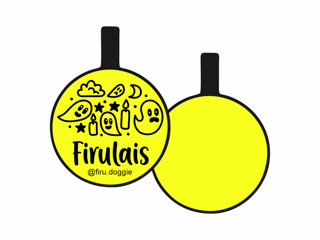 PLACA DE IDENTIFICACIÓN HALLOWEEN CÍRCULO - FANTASMITAS7