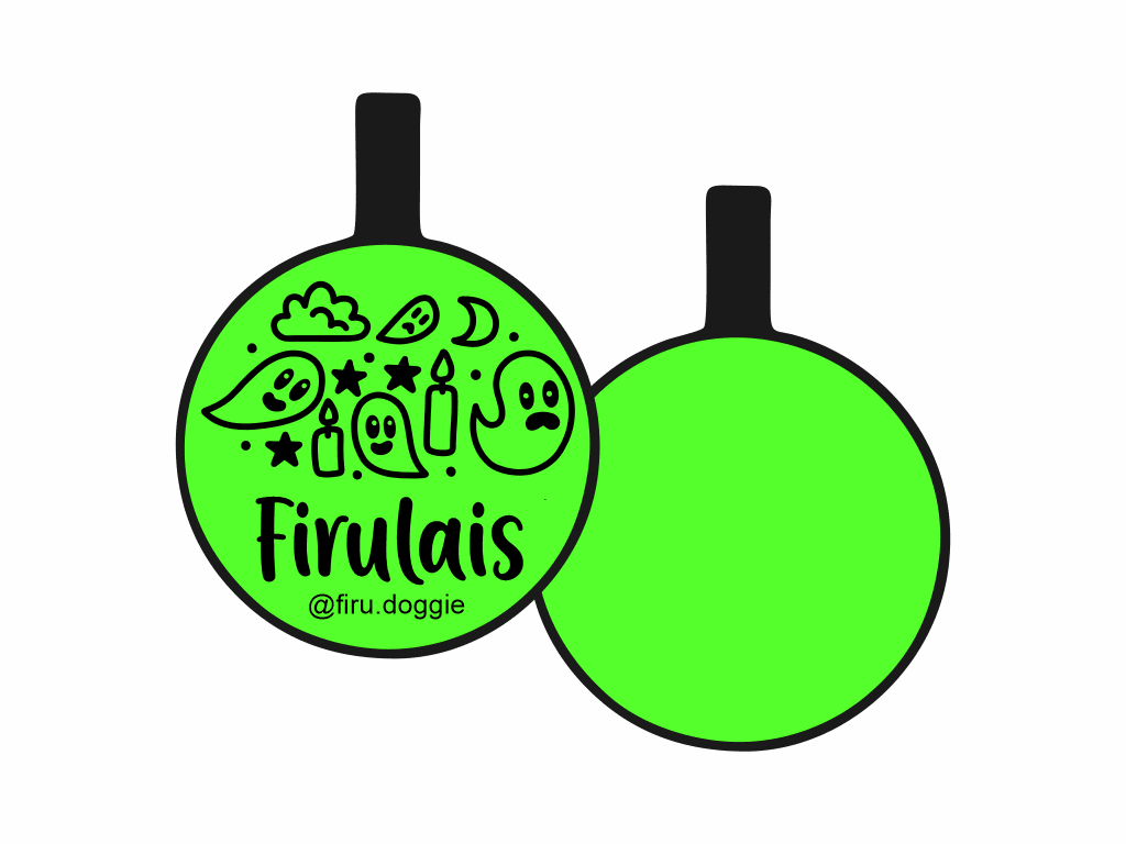 PLACA DE IDENTIFICACIÓN HALLOWEEN CÍRCULO - FANTASMITAS8