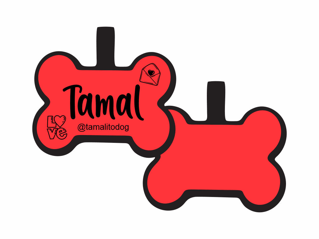 PLACA DE IDENTIFICACIÓN HUESO - LOVE LETTER11