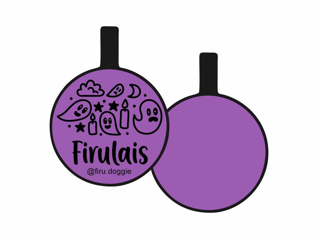 PLACA DE IDENTIFICACIÓN HALLOWEEN CÍRCULO - FANTASMITAS9