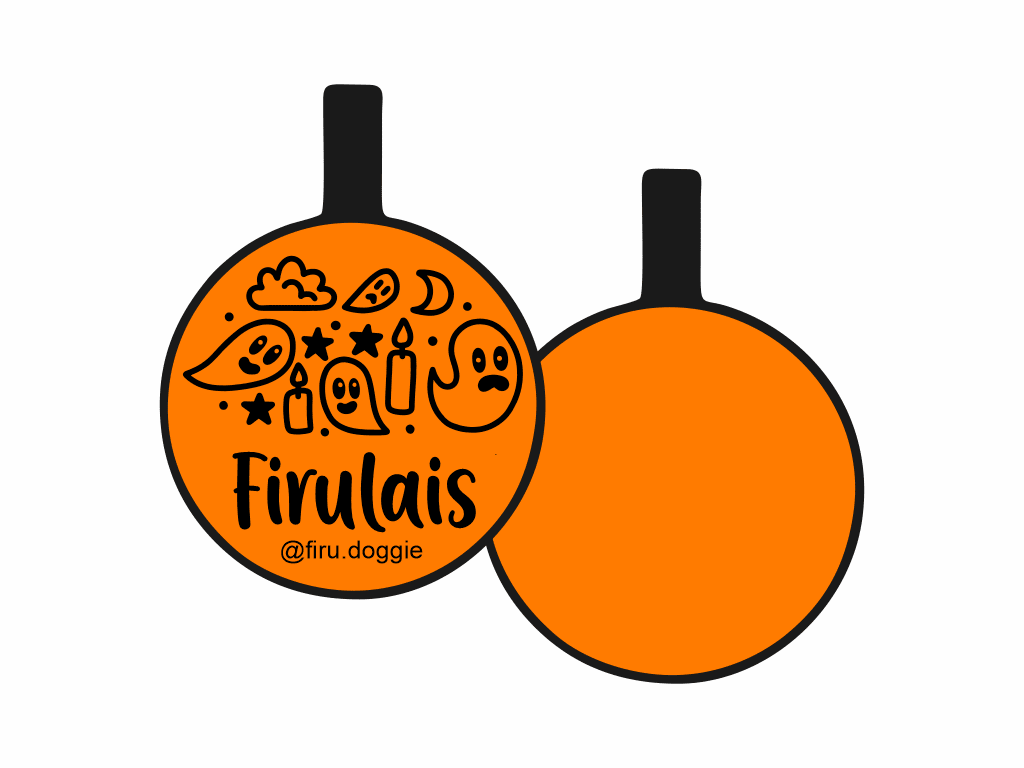 PLACA DE IDENTIFICACIÓN HALLOWEEN CÍRCULO - FANTASMITAS10