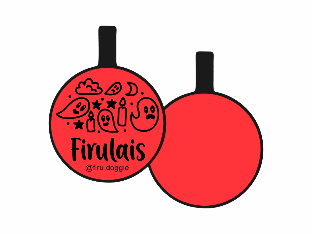 PLACA DE IDENTIFICACIÓN HALLOWEEN CÍRCULO - FANTASMITAS11