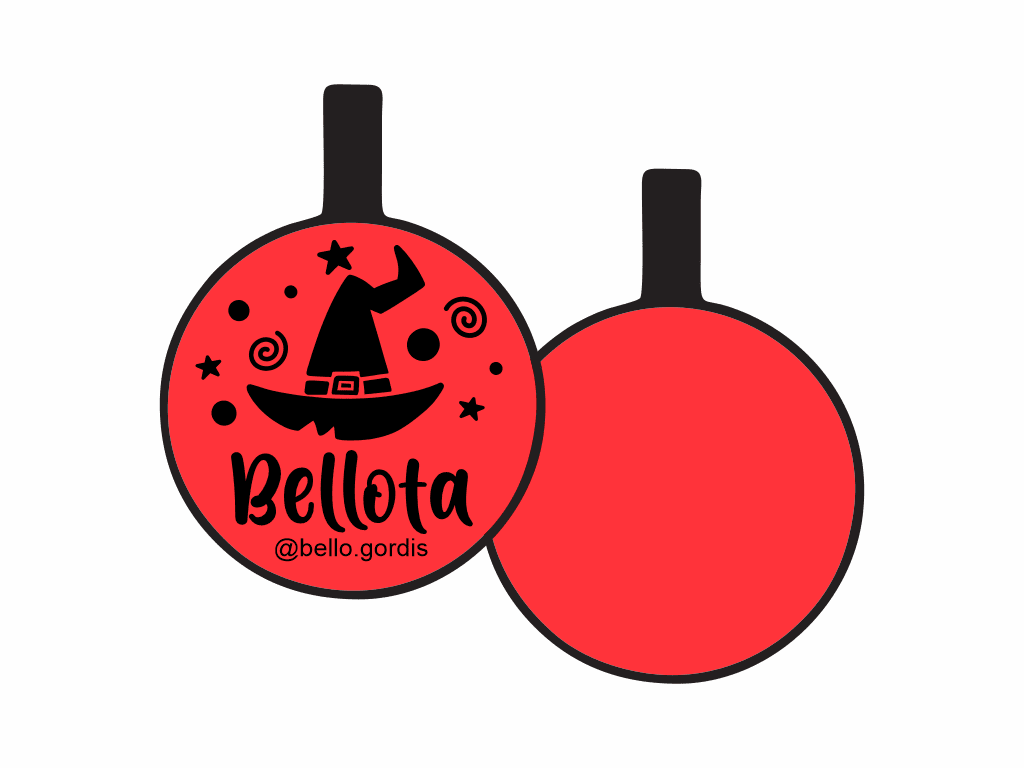 PLACA DE IDENTIFICACIÓN HALLOWEEN CÍRCULO - WITCH11