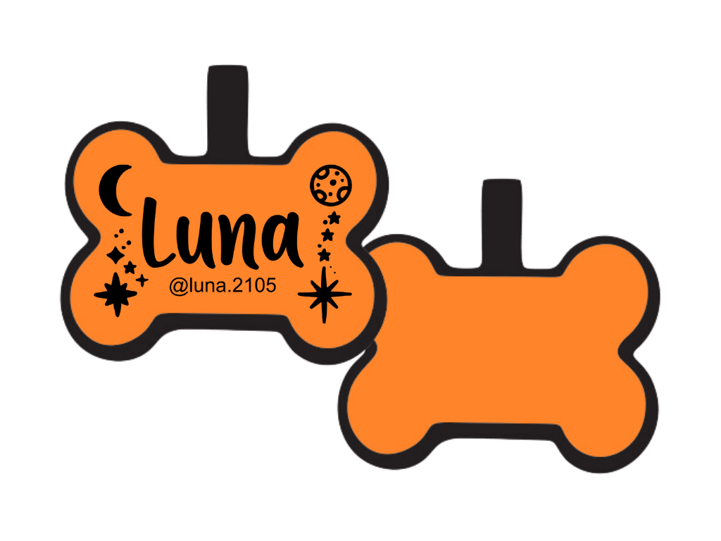 PLACA DE IDENTIFICACIÓN HUESO - LUNAS Y ESTRELLAS9