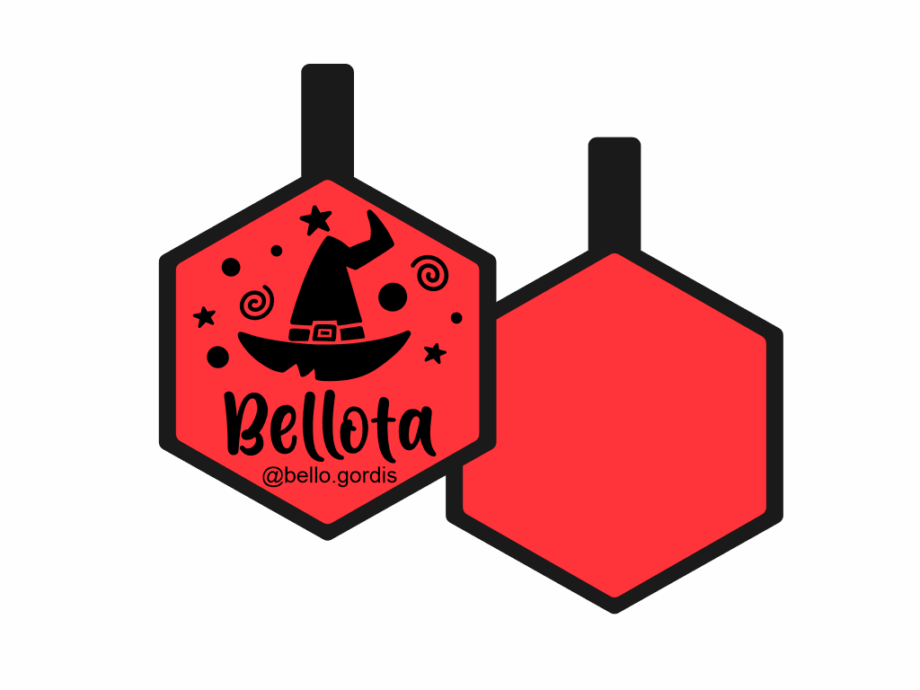 PLACA DE IDENTIFICACIÓN HALLOWEEN HEXÁGONO - WITCH11