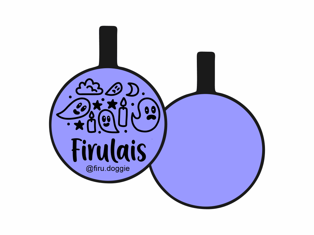 PLACA DE IDENTIFICACIÓN HALLOWEEN CÍRCULO - FANTASMITAS12