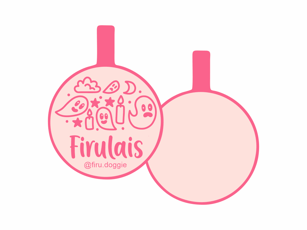 PLACA DE IDENTIFICACIÓN HALLOWEEN CÍRCULO - FANTASMITAS14