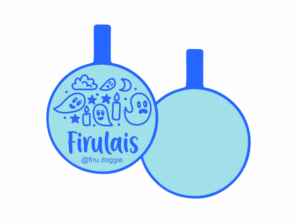 PLACA DE IDENTIFICACIÓN HALLOWEEN CÍRCULO - FANTASMITAS13