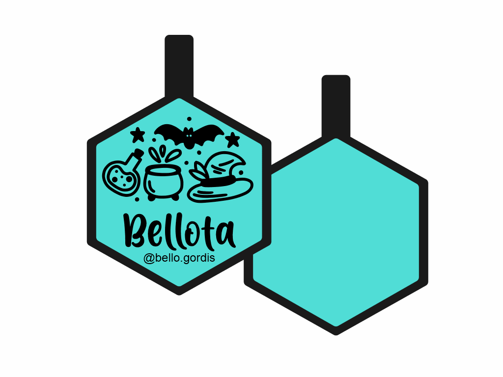 PLACA DE IDENTIFICACIÓN HALLOWEEN HEXÁGONO - POCIONES4