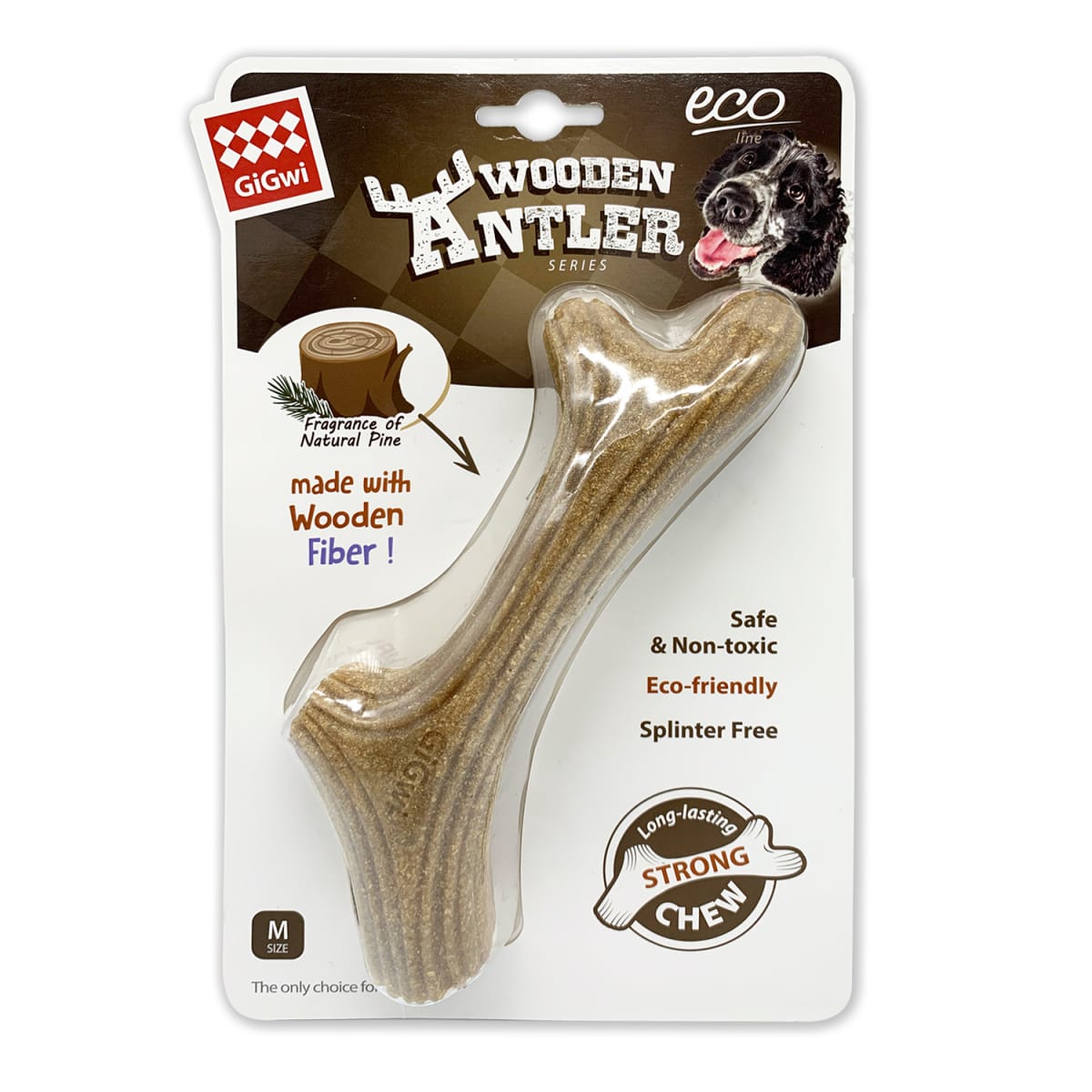 GIGWI DOG CHEW WOODEN ANTLER WITH NATURAL WOOD4