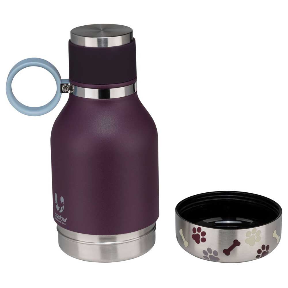 ASOBU DOG BOWL BOTTLE STAINLESS BURGUNDY6