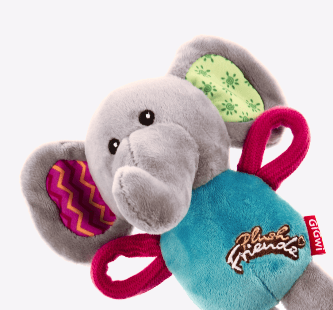 GIGWI ELEPHANT PLUSH FRIENDZ WITH SQUEAKER2