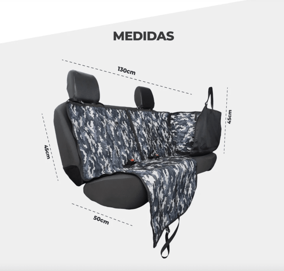 CACHORREIROS COBERTOR DE ASIENTO PARA AUTO CAMUFLADO5
