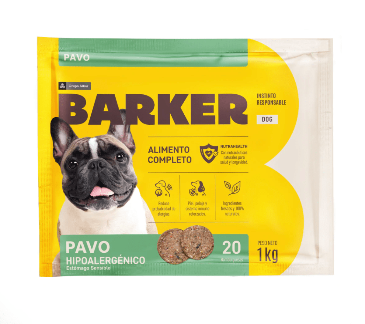 BARKER ALIMENTACION NATURAL PAVO (20 HAMBURGUESAS)1