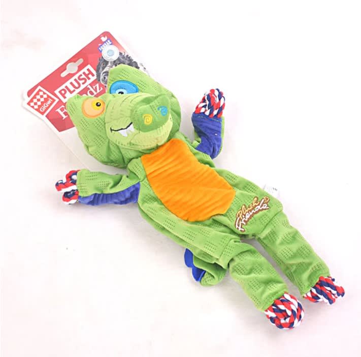 BIG PLUSH FRIENDZ COCODRILO GIGWI - Juguete jalador con soga interior + chirriador2
