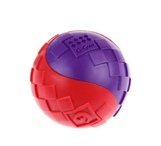 GIGWI Ball with Squeaker red/purple M2