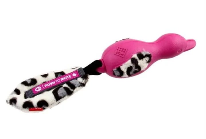 GIGWI Duck 'Push To Mute' with plush tail Pink2