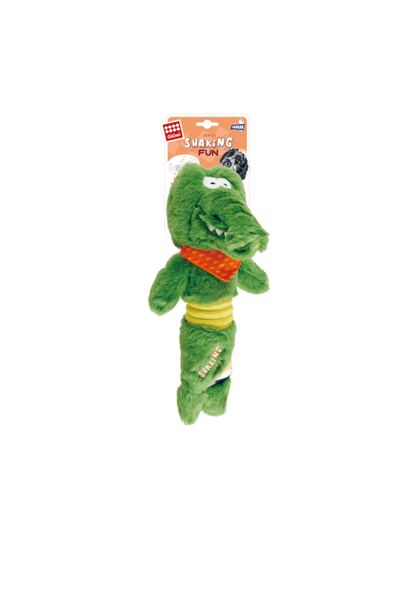 SHAKING FUN COCODRILO GIGWI - Juguete con chirriador interior para sacudir o presionar3