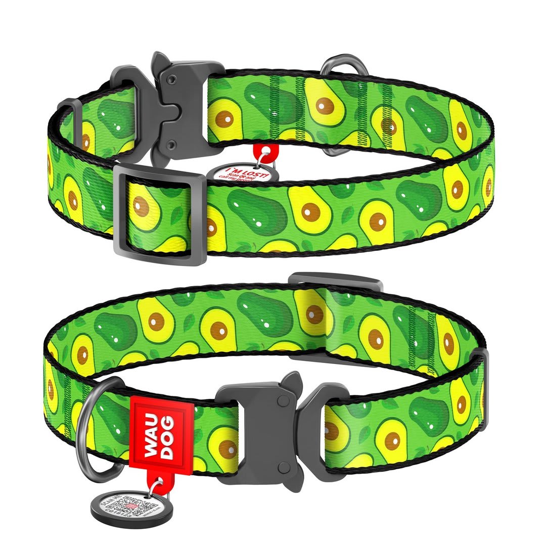 WAUDOG COLLAR AVOCADO - HEBILLA FASTEX METAL - PLACA QR1