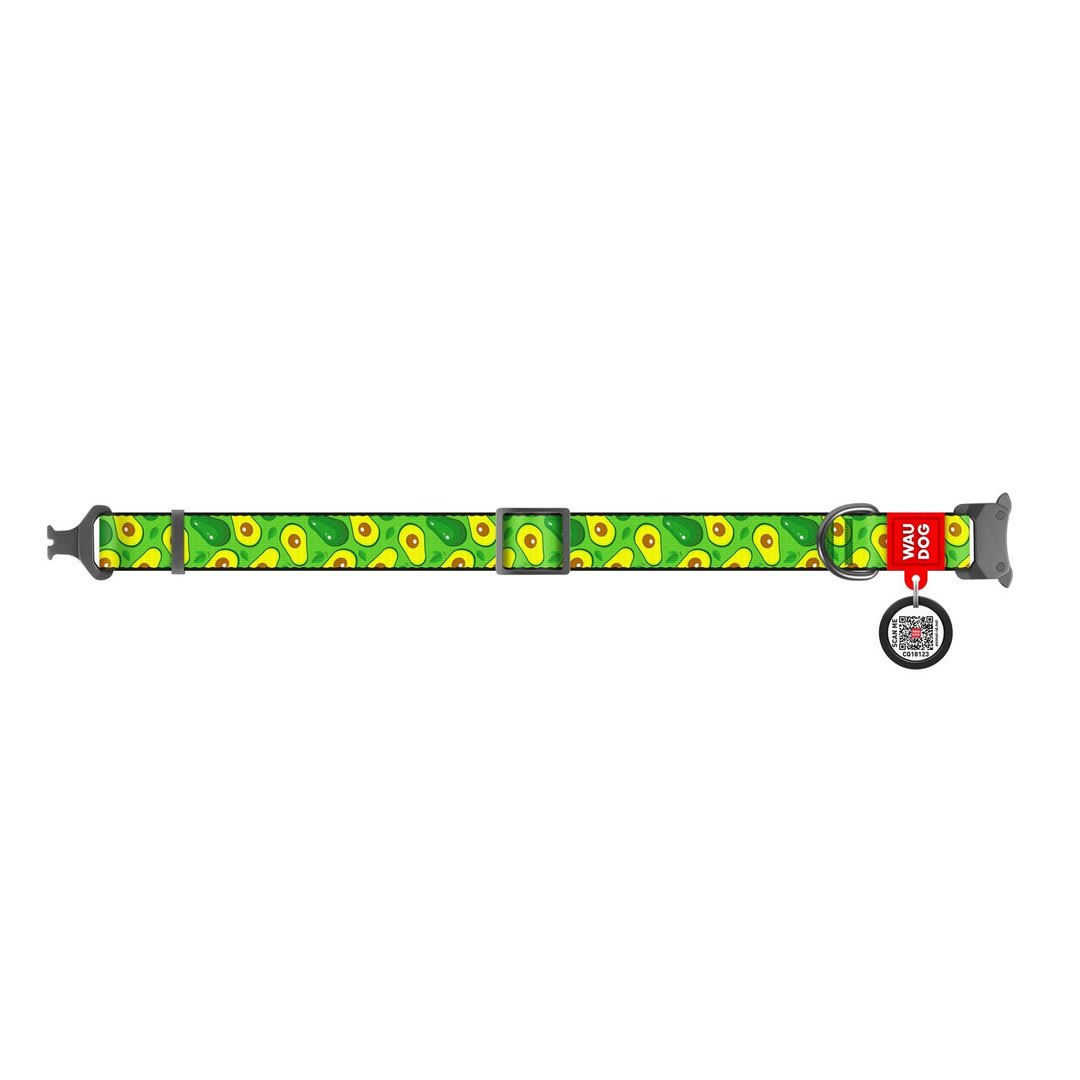 WAUDOG COLLAR AVOCADO - HEBILLA FASTEX METAL - PLACA QR3