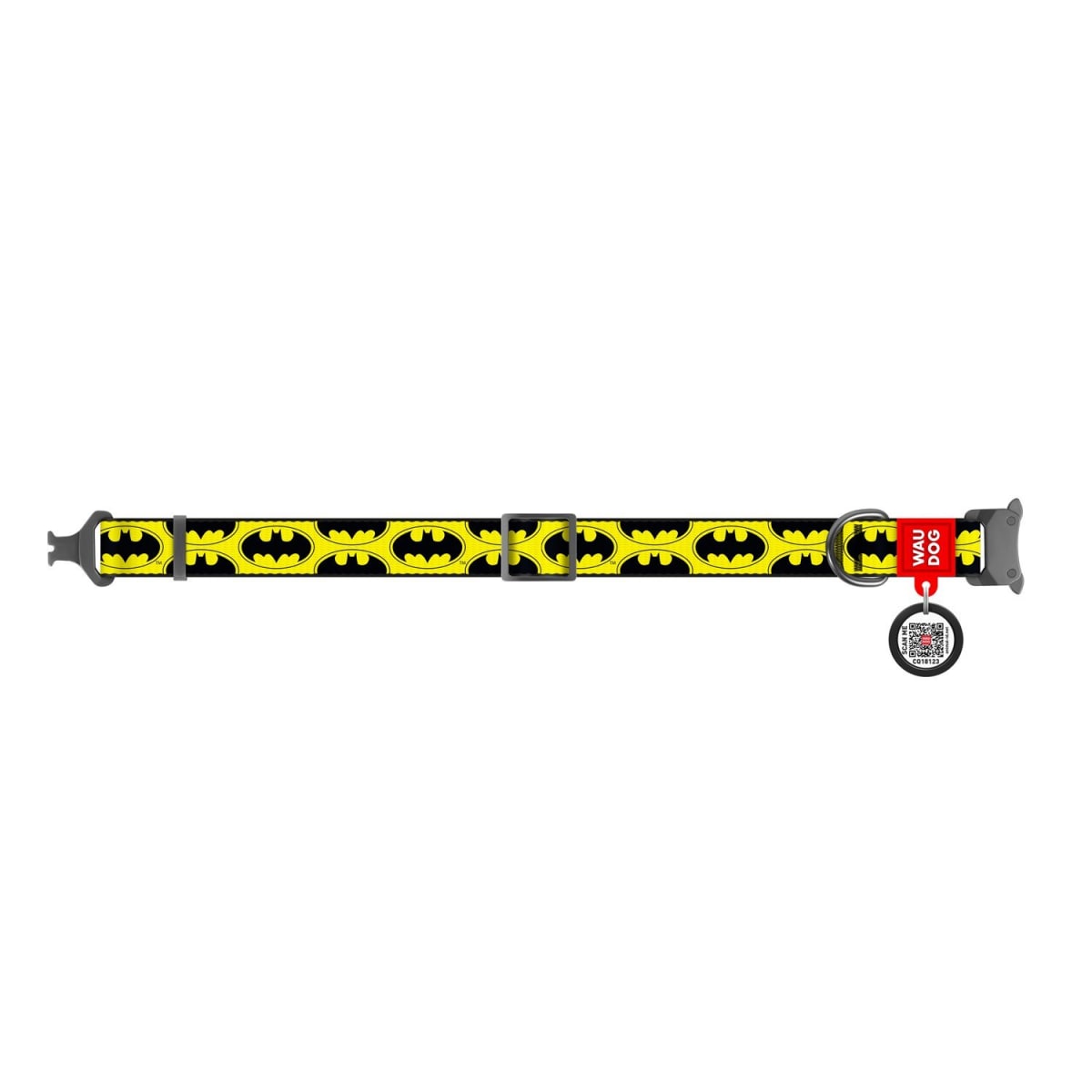 WAUDOG COLLAR BATMAN LOGO - HEBILLA METAL - PLACA QR5