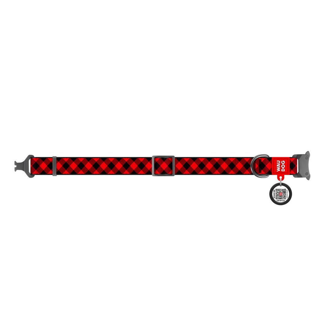 WAUDOG COLLAR PLAID - HEBILLA FASTEX METAL - PLACA QR4