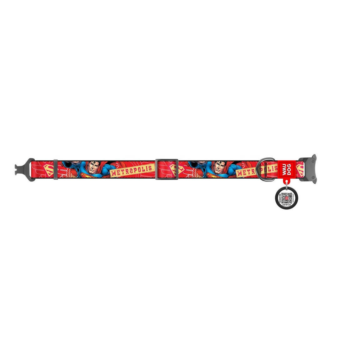 WAUDOG COLLAR SUPERMAN HERO - HEBILLA METAL - PLACA QR2