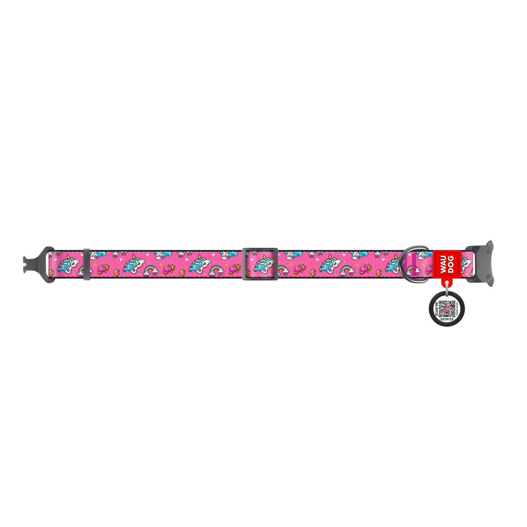 WAUDOG COLLAR UNICORNS - HEBILLA FASTEX METAL - PLACA QR4