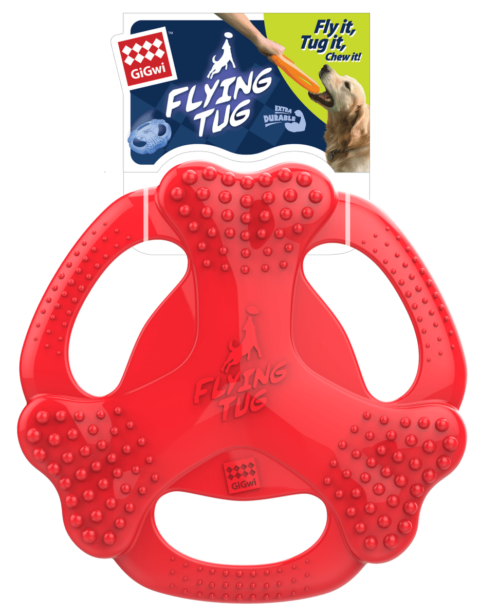 GIGWI TPR BONE FLYING TUG RED1