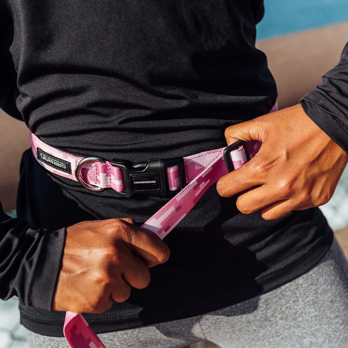 CACHORREIROS CORREA MANOS LIBRES CAMUFLADO ROSADO7