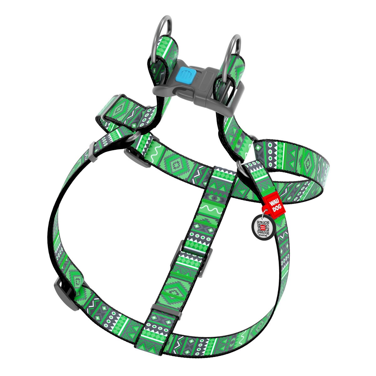 WAUDOG ARNES ETHNO GREEN - HEBILLA FASTEX - PLACA QR1