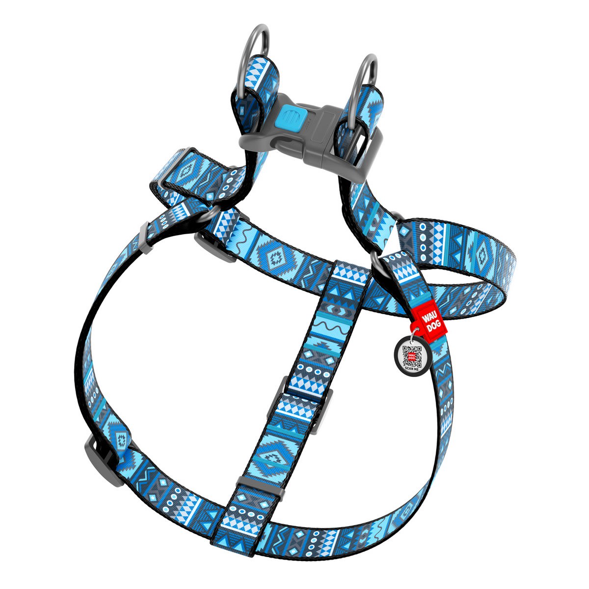 WAUDOG ARNES ETHNO BLUE - HEBILLA FASTEX - PLACA QR3