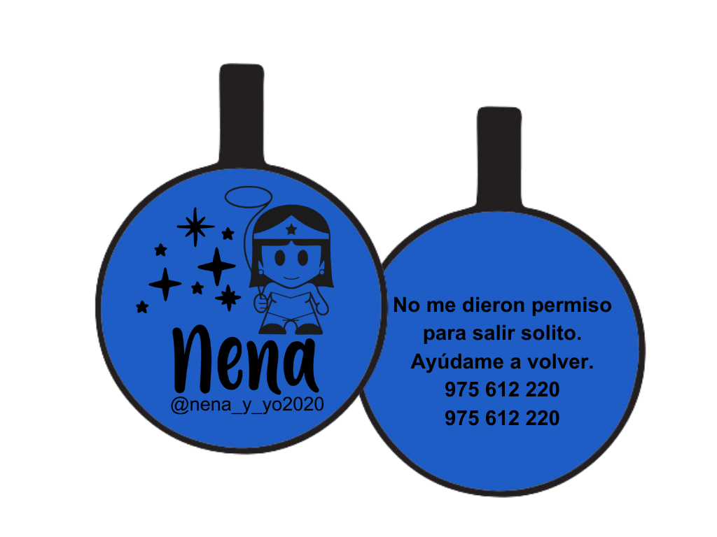 PLACA DE IDENTIFICACIÓN CIRCULO - WONDER WOMAN1