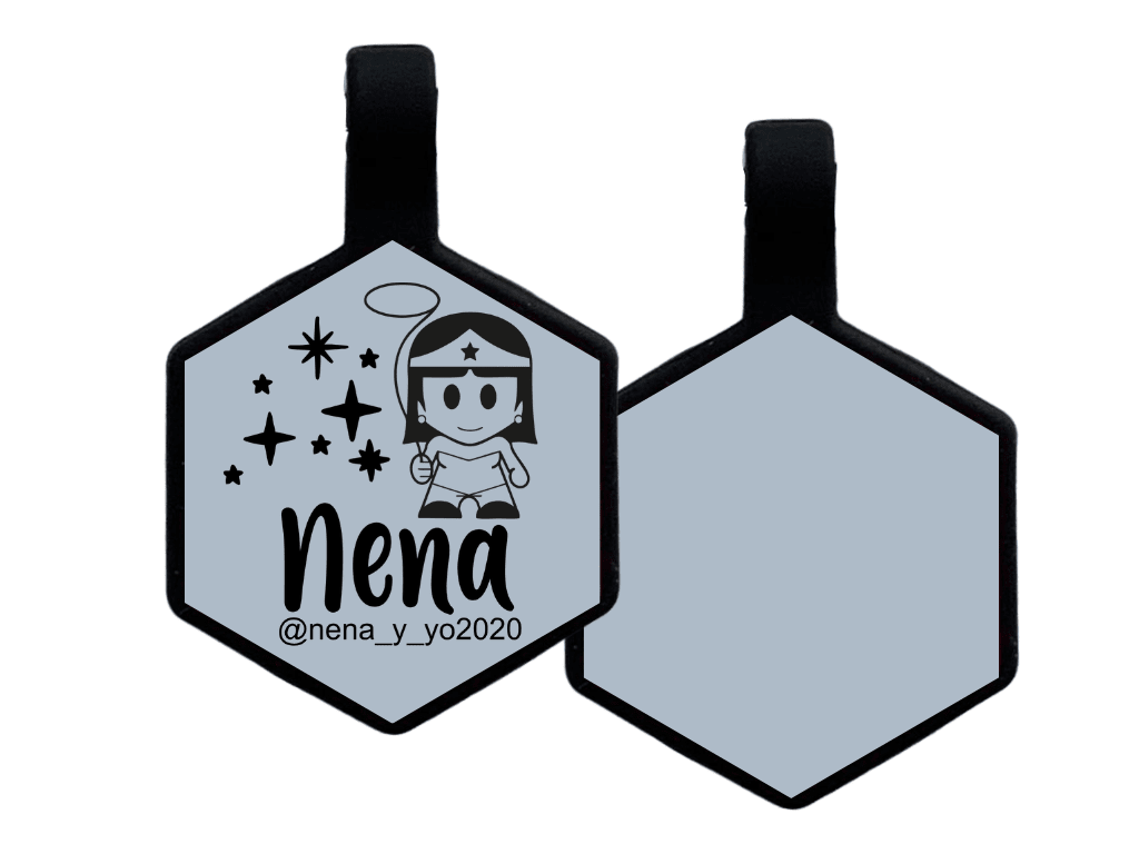 PLACA DE IDENTIFICACIÓN HEXÁGONO - WONDER WOMAN6