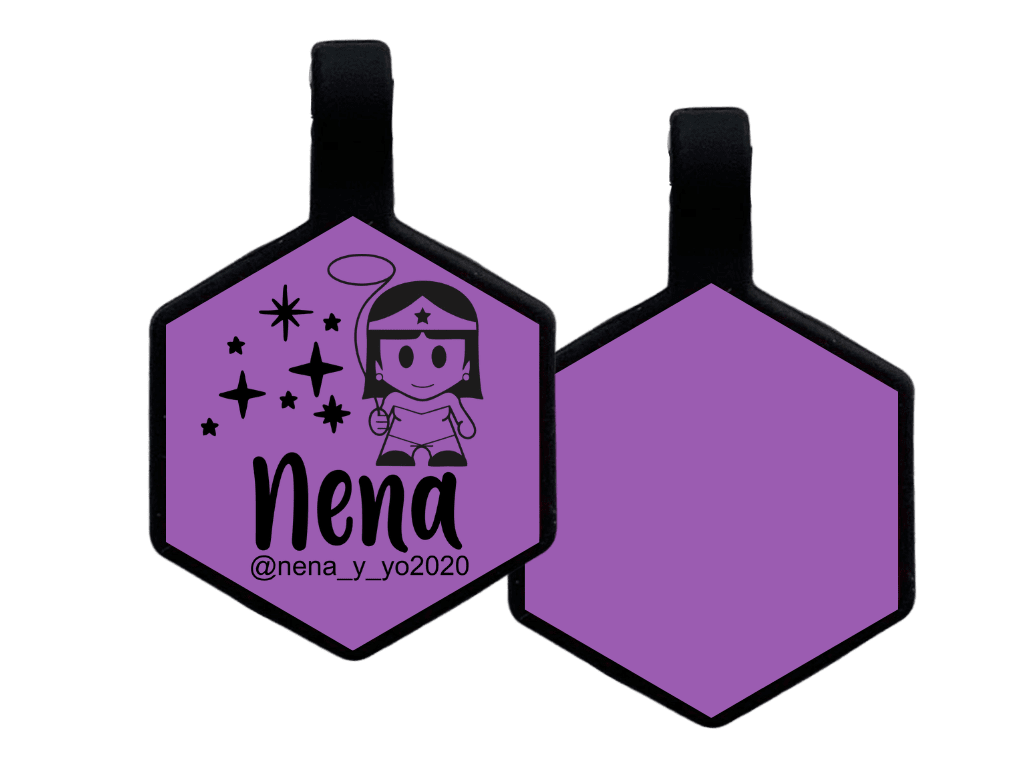 PLACA DE IDENTIFICACIÓN HEXÁGONO - WONDER WOMAN9